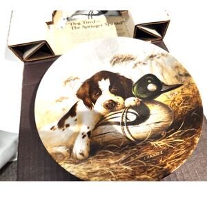Dog Tired Springer Spaniel Collectible Plate 1st Issue Mint 1987 Edwin Knowles
